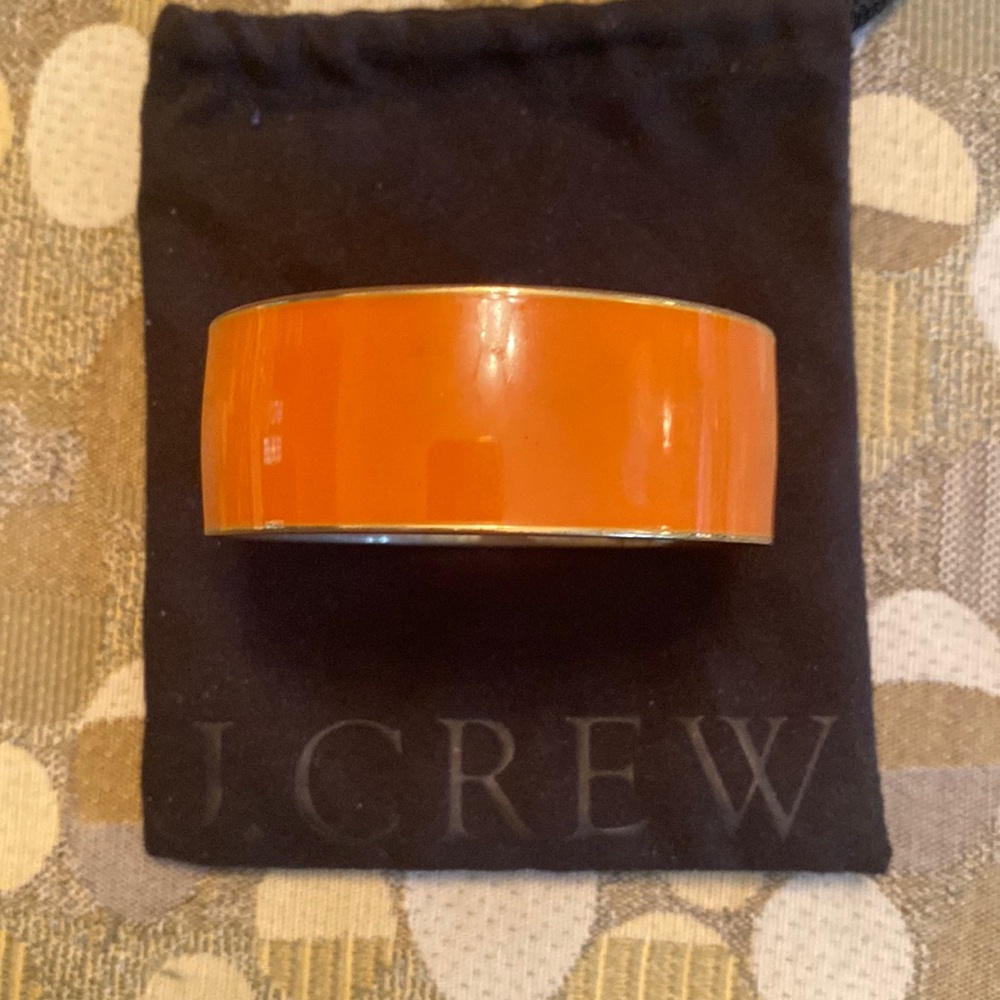 Vibrant orange J.Crew enamel bangle.